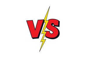 Versus banner battle logo with dynamic lightning bolt illustration. vector
