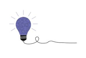 Light Bulb Puzzle for Creative Idea Generation and Problem-Solving Concept illustration. vector
