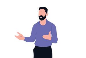 Man Explaining or Presenting Gesture illustration. vector