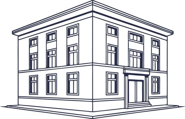 Clean and Professional Bank Building Concept for Investment and Web Graphics