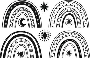 High Quality Boho Rainbow Clipart Bundle for Branding and Marketing Projects vector