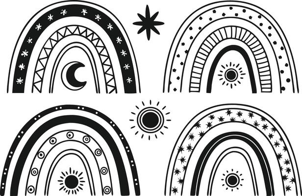High Quality Boho Rainbow Clipart Bundle for Branding and Marketing Projects