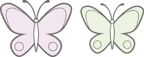 Butterfly Clipart Illustration Set Featuring Colorful Wings and Natural Elements vector