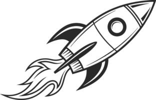 Futuristic Rocket Launch Illustration Showing Blast Off and Space Travel Concepts vector