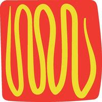 Hard Drawn Retro Abstract Line Element vector