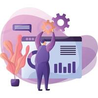 Person adjusting website settings vector