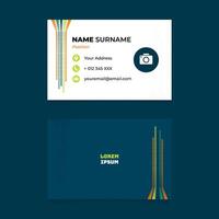 Name Card Design with Abstract Line Brick Perspective Composition vector