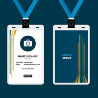 Modern ID badge with QR code vector