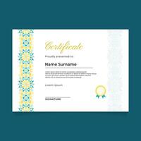 Certificate template with decorative border vector