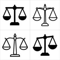 Scales of justice icons isolated on white background vector