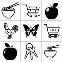 Various icons isolated on white background vector