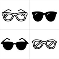 Four different glasses icons isolated on white background vector