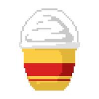 Flat design pixel art ice cream illustration vector