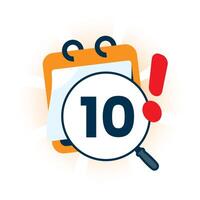Flat illustration of calendar with magnifying glass and selected date. for concepts like schedule reminder, mark the date, important day, appointment, deadline, or event planning vector