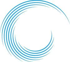 a blue circular logo with a wave pattern vector