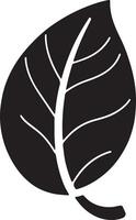 a black and white leaf icon vector