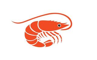 Clean Flat Design of Red Shrimp Logo for Culinary Brand Identity and Marketing vector