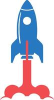 A rocket is taking off from a cloud vector