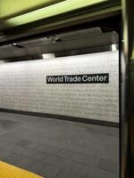 New York, USA - 09.10.2024 New York Worlds Trade Center metro station, underground transport photo
