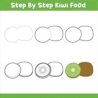 Step By Step Drawing Lime For Kids. Kiwi Food Drawing Tutorial On How To Draw. Step By Step Image Repetition. illustration Vecteezy vector