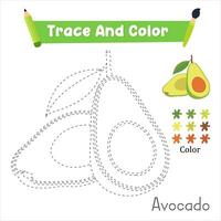 Handwriting Practice. Trace And Color The Avocado Food Which Is Perfect. Illustration Vecteezy vector