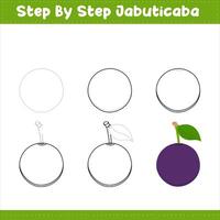 Step By Step Drawing Lime For Kids. Jabuticaba Drawing Tutorial On How To Draw. Step By Step Image Repetition. illustration Vecteezy vector