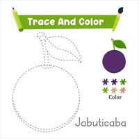 Handwriting Practice. Trace And Color The Jabuticaba Which Is Perfect. Illustration Vecteezy vector