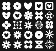 Collection of Cute Heart and Flower Shapes vector