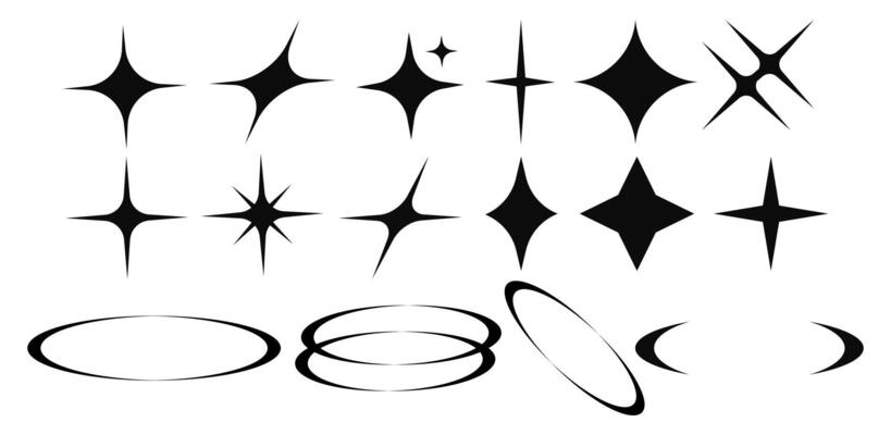 Collection of Y2K Star Silhouettes