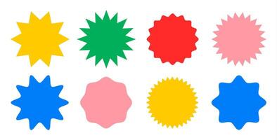 Collection of Colorful Starburst Badges vector