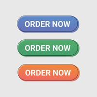 Order Now Button Color Set Illustration vector