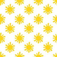 Seamless Pattern with Yellow Sun. flat illustration. vector