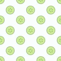 Seamless pattern with cucumber slices. Summer vegetable wallpaper. flat illustration. vector