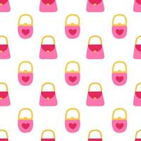 Seamless pattern with Princess Pink Bag. vector