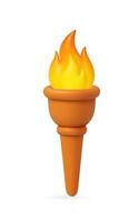 Illustration of a stylized flame torch vector