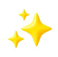 3d Shiny yellow sparkle icons vector