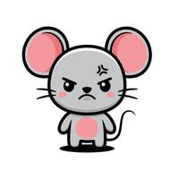 grumpy cartoon mouse character vector