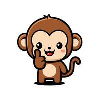 Cute cartoon monkey character vector