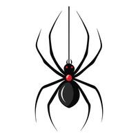 Creepy black widow spider on a web, an isolated arachnid of nature, perfect for a scary Halloween vector