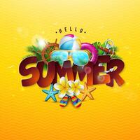 Colorful summer beach themed graphic vector