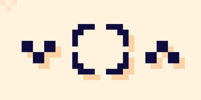 Target or focus icon with small square elements drawn in pixel art style. vector