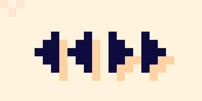 8-bit pixel art dark play icon. vector