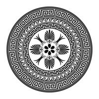 Greek round classic frame. Greek key meander border, wave meander. Circle european border. Pattern of Greece, ancient Rome. In the form of wave. Vitruvian wave. For engraving, embroidery, porcelain vector