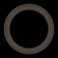 Greek key meanders. Gold Patterns of Greece, ancient Rome. Classic Greek wave meander. Round greek frame. Circle european border. In the form of wave. Vitruvian wave. For textile, engraving, embroider vector