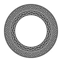 Round monochrome classic frame. Greek round frame. Greek pattern. Greek meander. Patterns of Greece and ancient Rome. Circle european border. Typical egyptian, assyrian and greek motives vector
