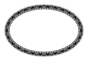 Black and white oval floral frame in Ancient Greek style isolated on white background. Greek meander. Circular ornament. Patterns of Greece, ancient Rome. Greek style. For textile, embroidery vector