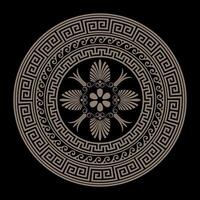 Greek round gold classic frame. Greek key meander border, wave meander. Circle european border. Pattern of Greece, ancient Rome. In the form of wave. Vitruvian wave. For engraving, embroidery, ceramic vector