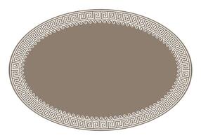 Gold Oval frame in Ancient Greek style isolated on white background. Greek meander. Circular ornament. Patterns of Greece, ancient Rome. Greek style. For textile, embroidery, porcelain, ceramics vector
