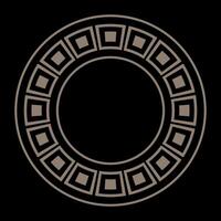 African, egyptian ethnic gold round ornament. Circular decorative element. Oval frame. Oriental round frame. Circular pattern. Typical egyptian, assyrian, greek motives. Template for laser cutting vector