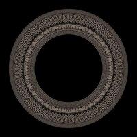 Greek key meanders. Gold Classic Greek wave meander. Round greek frame. Circle european border. Patterns of Greece, ancient Rome. In the form of wave. Vitruvian wave. For textile, engraving vector